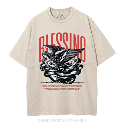 Blessing Angles Christian Washed T-Shirt