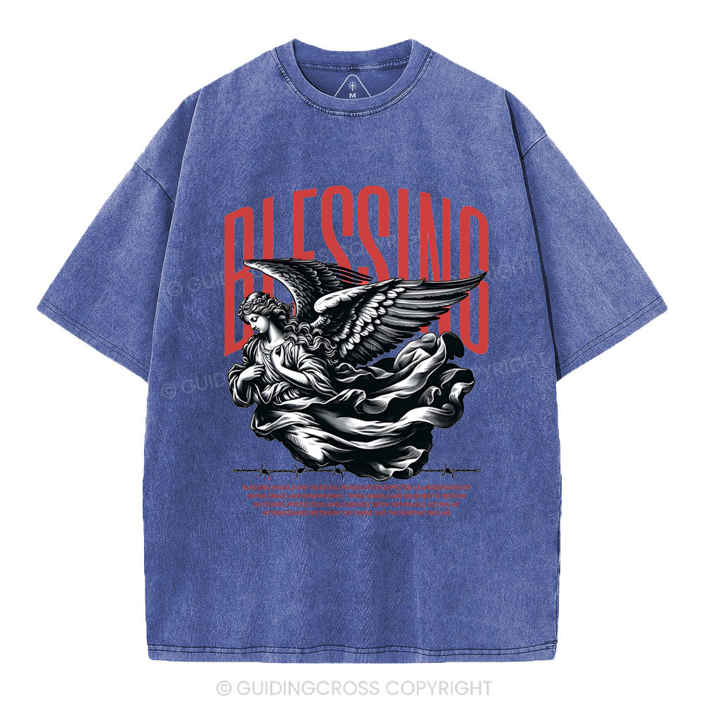 Blessing Angles Christian Washed T-Shirt