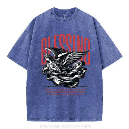 Blessing Angles Christian Washed T-Shirt
