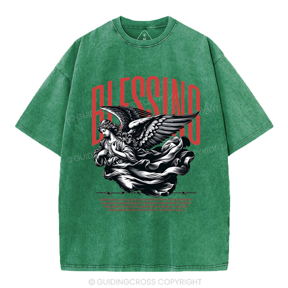 Blessing Angles Christian Washed T-Shirt