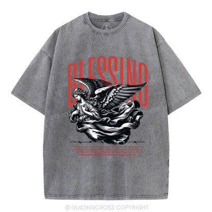 Blessing Angles Christian Washed T-Shirt