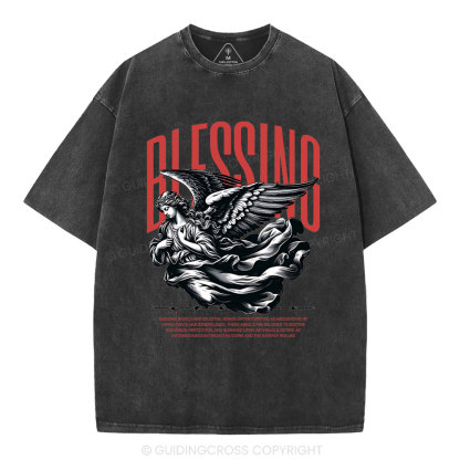 Blessing Angles Christian Washed T-Shirt