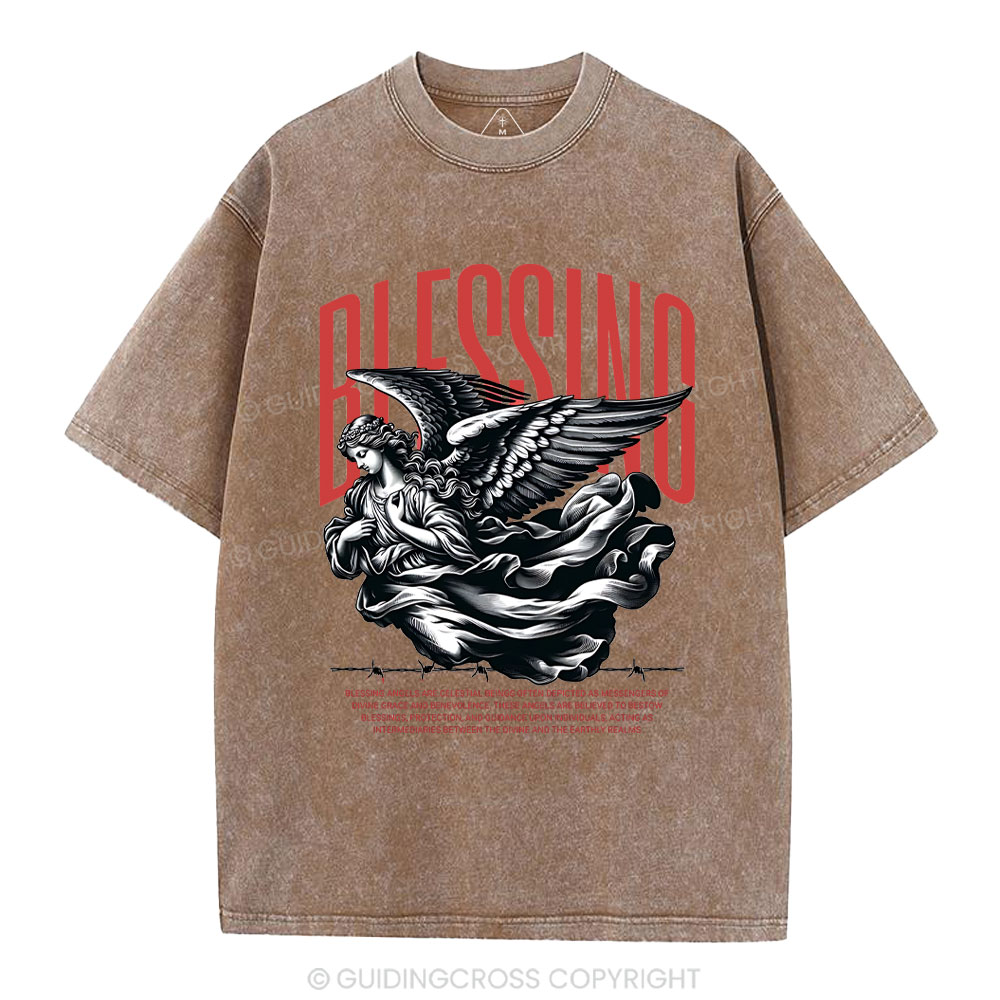 Blessing Angles Christian Washed T-Shirt
