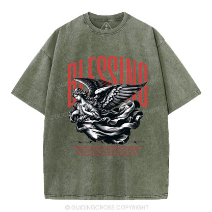 Blessing Angles Christian Washed T-Shirt