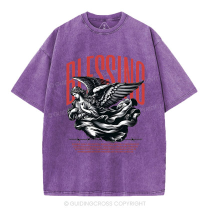 Blessing Angles Christian Washed T-Shirt