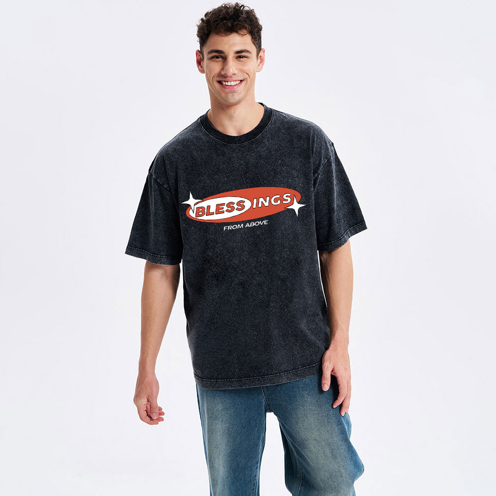 Blessing From Above  Christian Washed T-Shirt