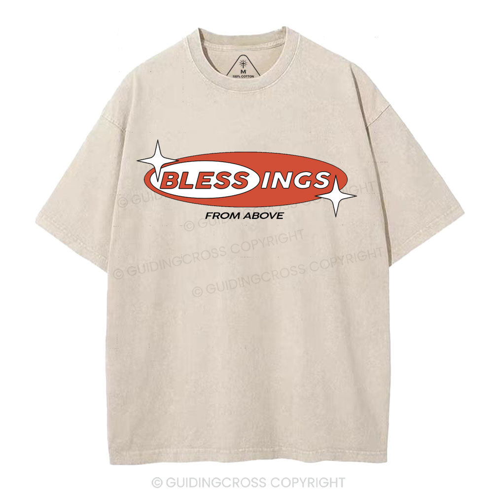Blessing From Above  Christian Washed T-Shirt