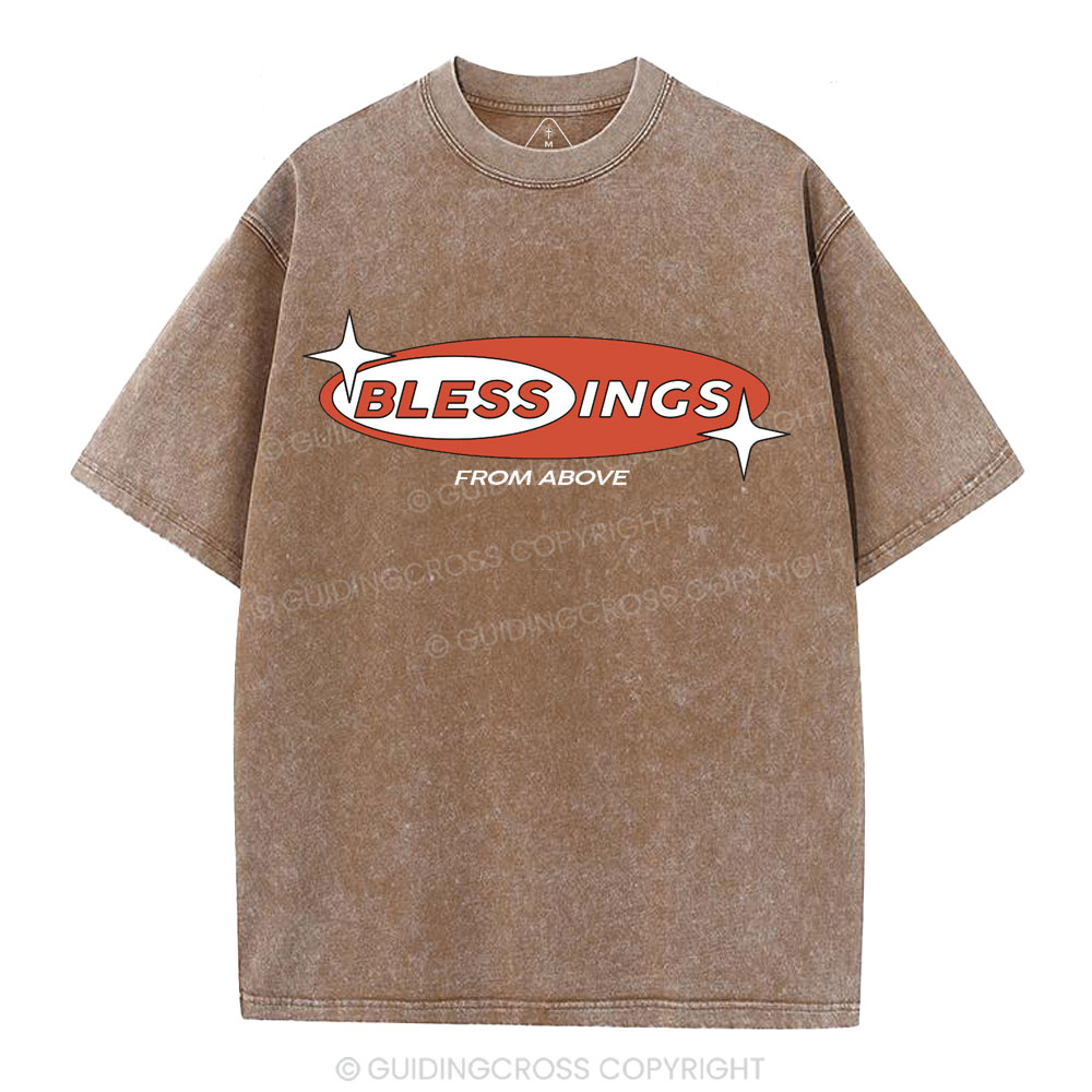 Blessing From Above  Christian Washed T-Shirt