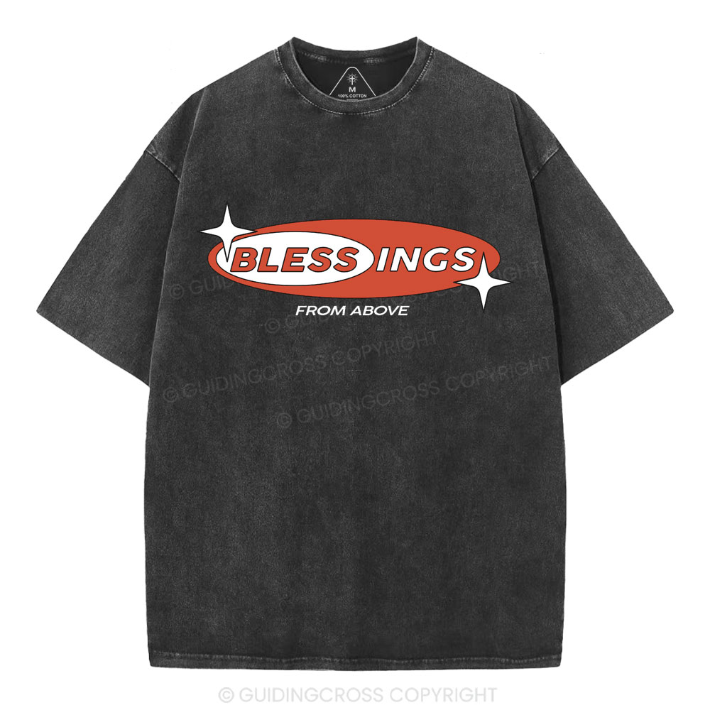 Blessing From Above  Christian Washed T-Shirt