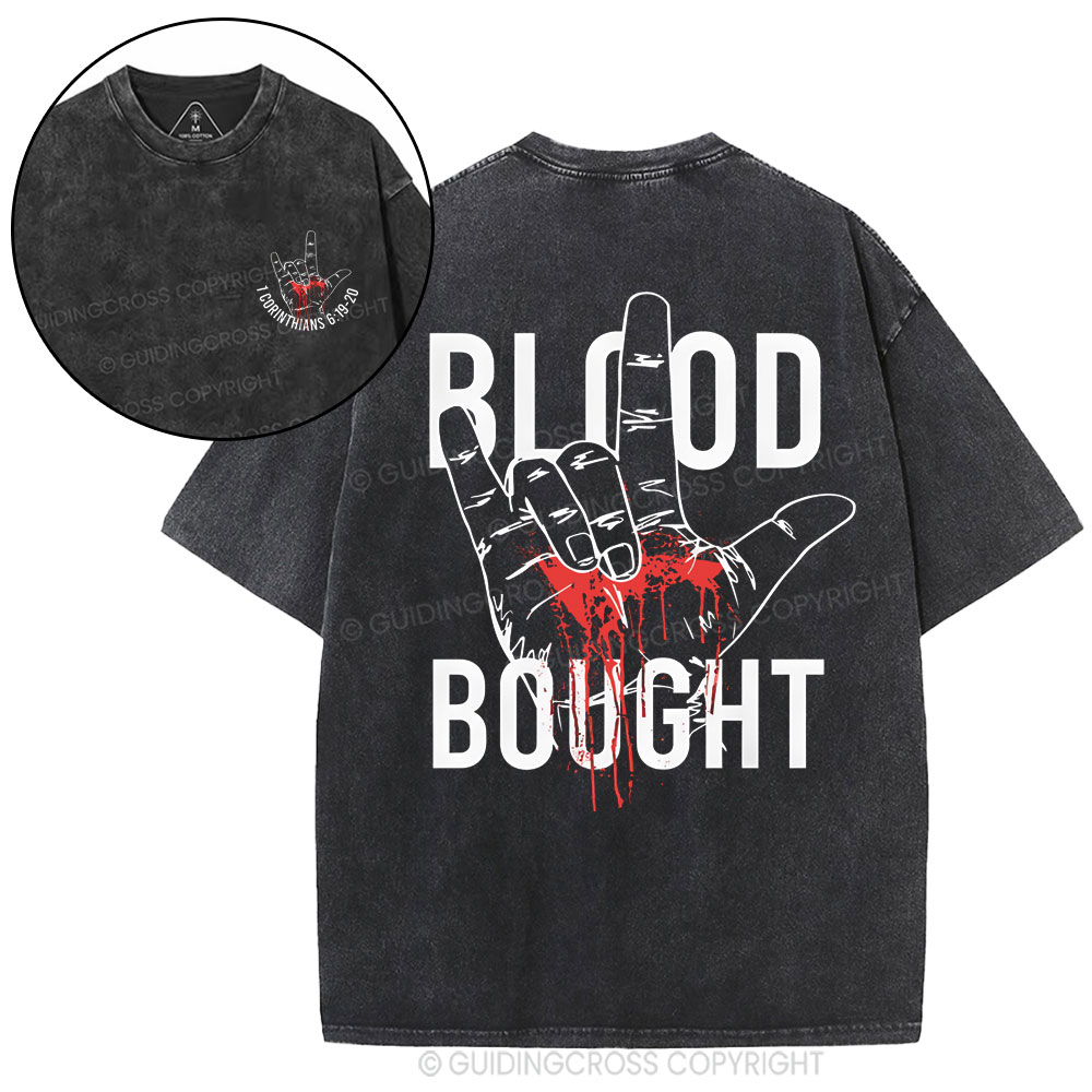 Blood Bought Christian Washed T-Shirt