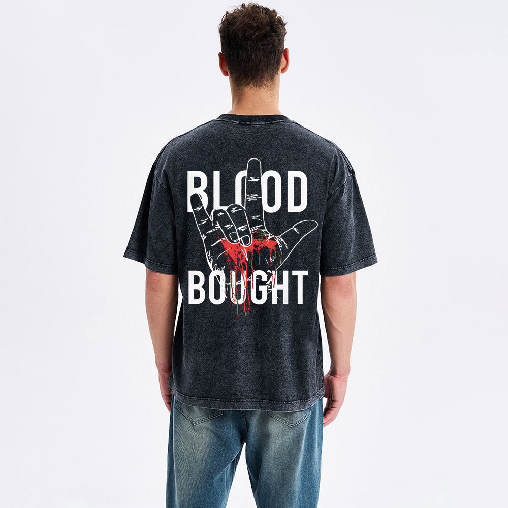 Blood Bought Christian Washed T-Shirt