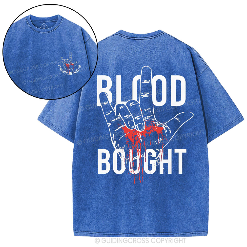 Blood Bought Christian Washed T-Shirt