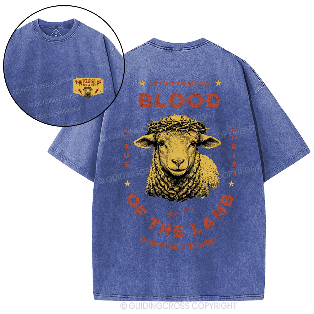 Blood Of The Lamb Christian Washed T-Shirt