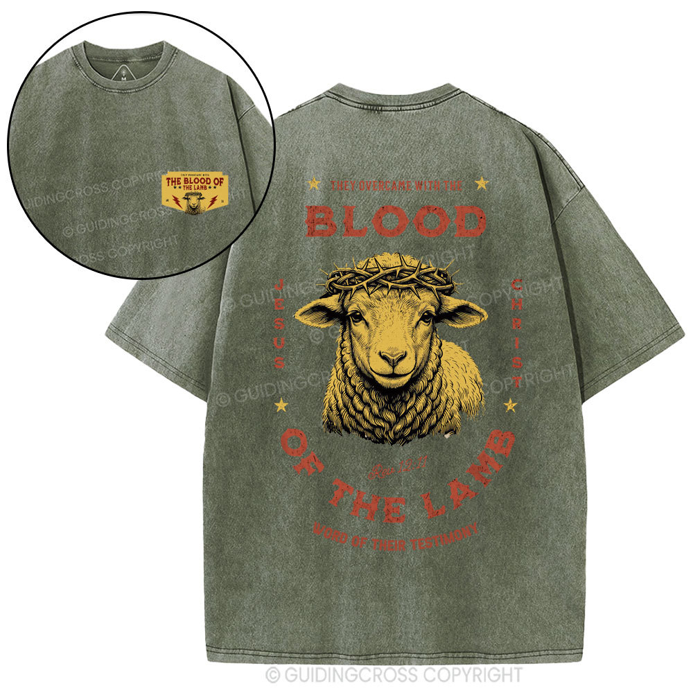 Blood Of The Lamb Christian Washed T-Shirt