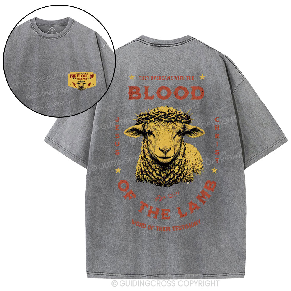 Blood Of The Lamb Christian Washed T-Shirt