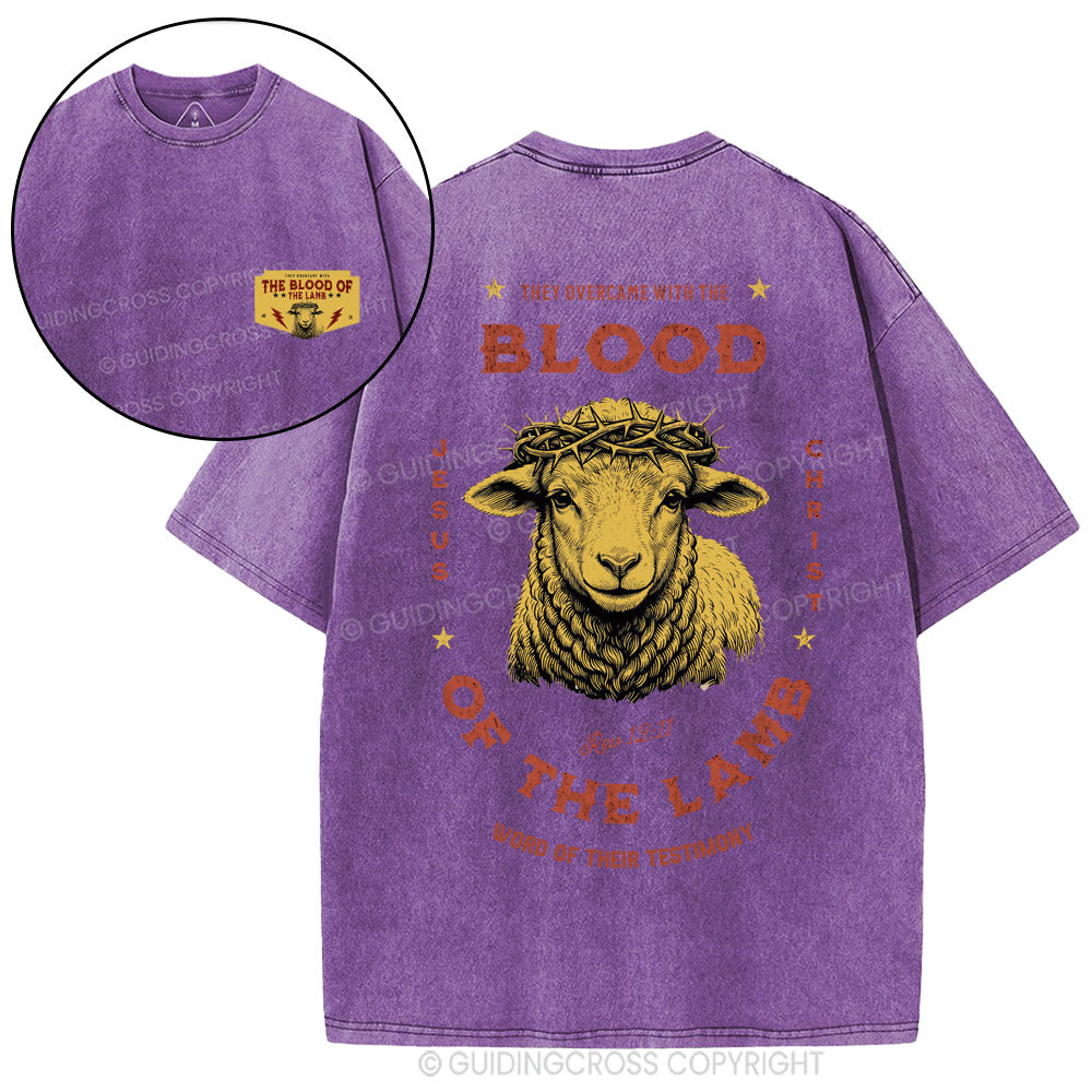 Blood Of The Lamb Christian Washed T-Shirt