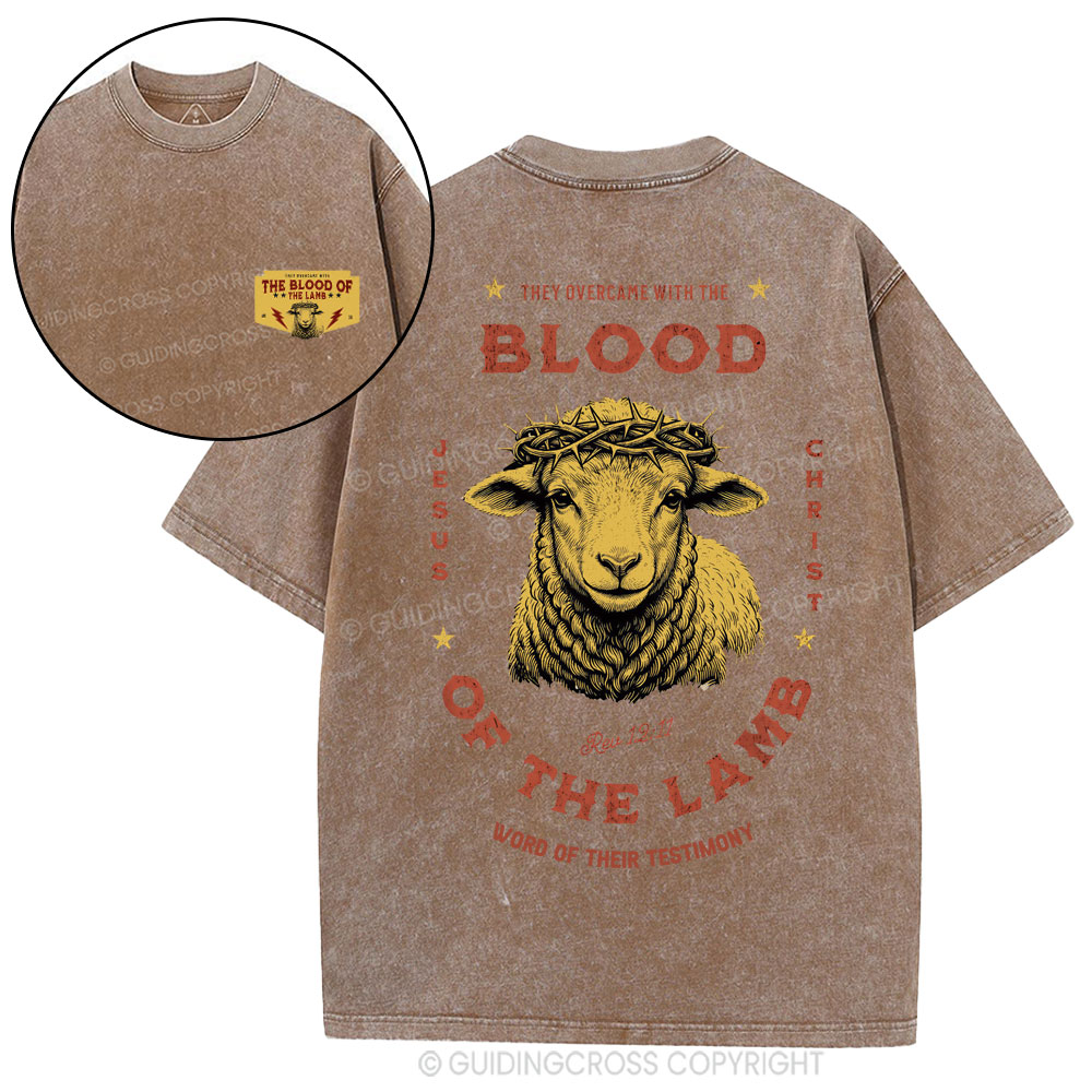Blood Of The Lamb Christian Washed T-Shirt