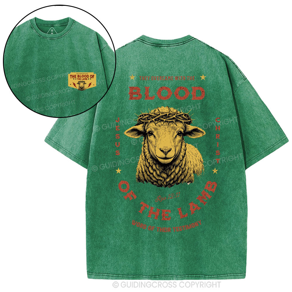 Blood Of The Lamb Christian Washed T-Shirt