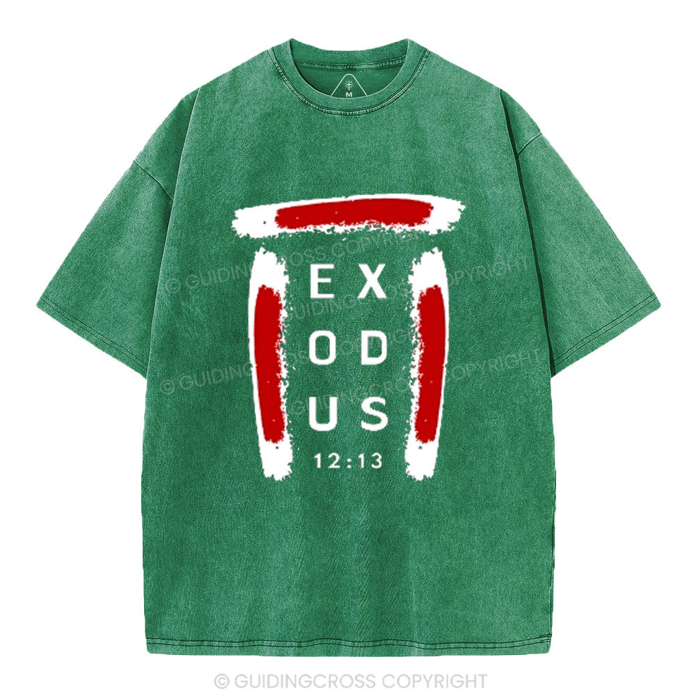 Blood on Door Post Exodus Christian Washed T-Shirt