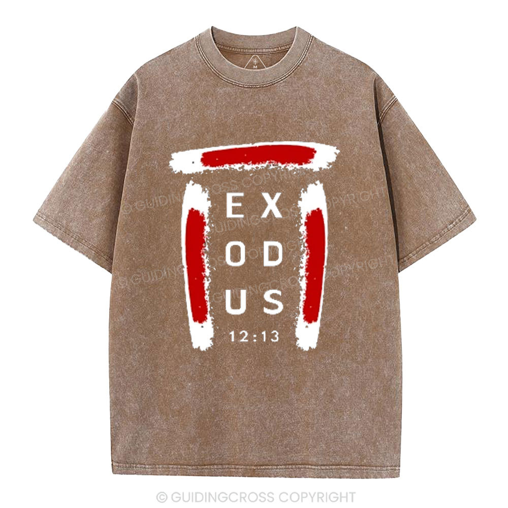 Blood on Door Post Exodus Christian Washed T-Shirt