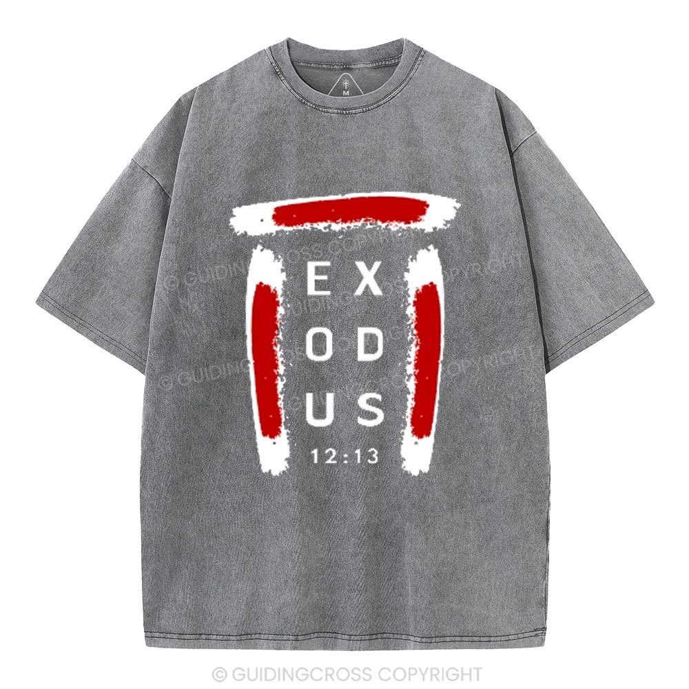Blood on Door Post Exodus Christian Washed T-Shirt