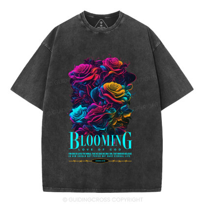 Blooming Love Of God Christian Washed T-Shirt