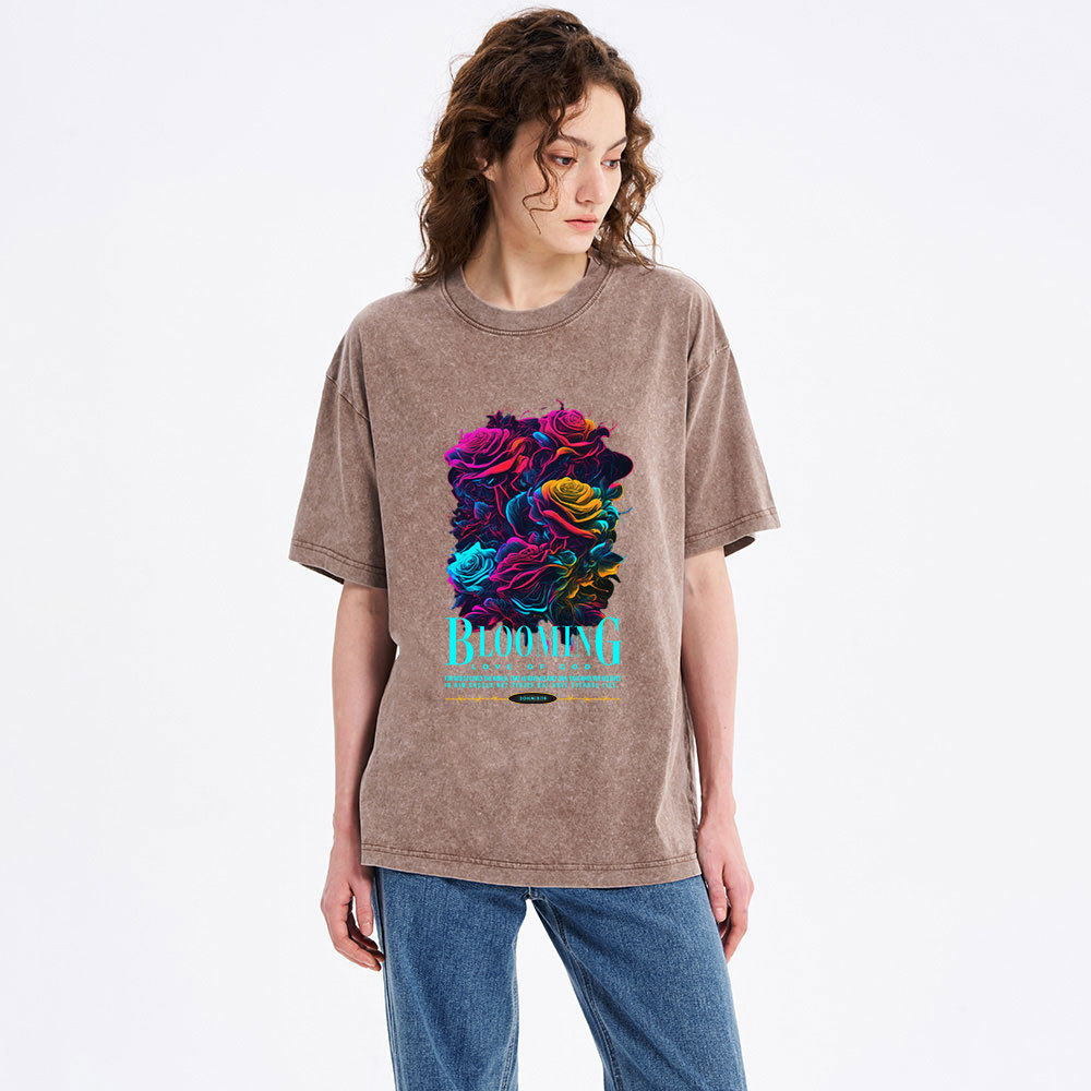 Blooming Love Of God Christian Washed T-Shirt