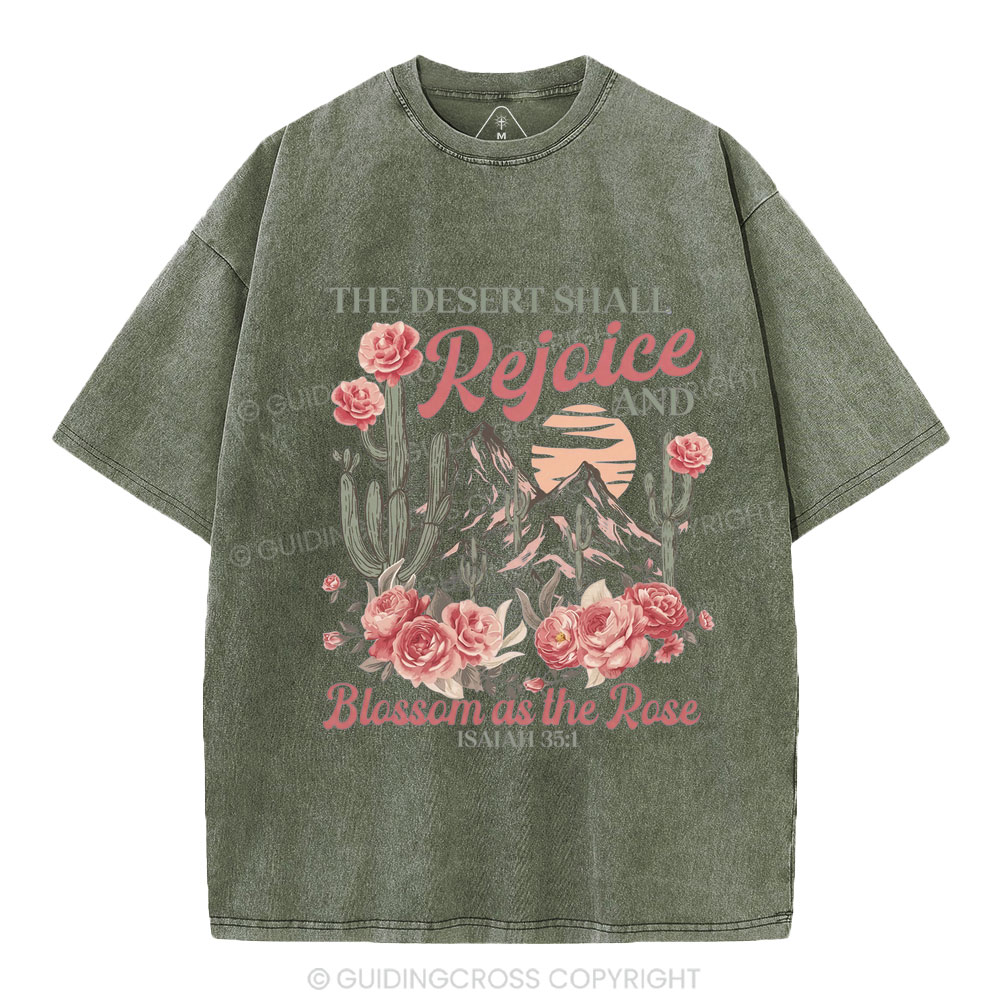 Blossom As The Rose Christian Washed T-Shirt