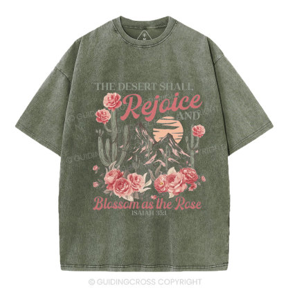 Blossom As The Rose Christian Washed T-Shirt