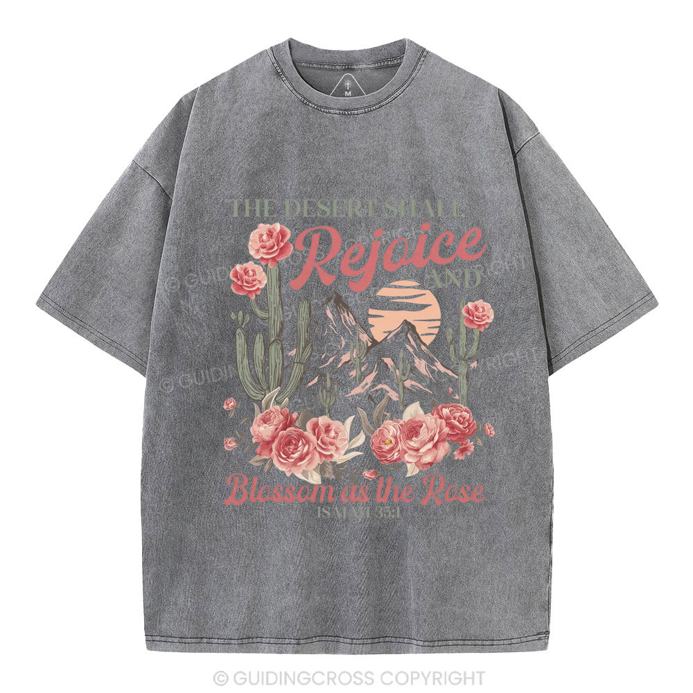 Blossom As The Rose Christian Washed T-Shirt