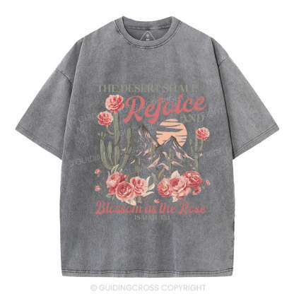 Blossom As The Rose Christian Washed T-Shirt