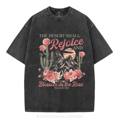 Blossom As The Rose Christian Washed T-Shirt