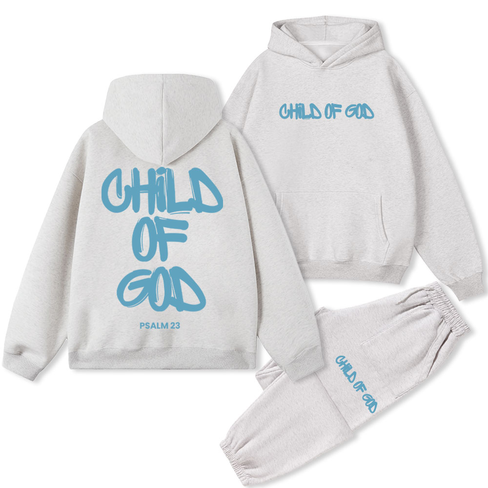 Blue Child Of God Christian Fleece Hoodie Set