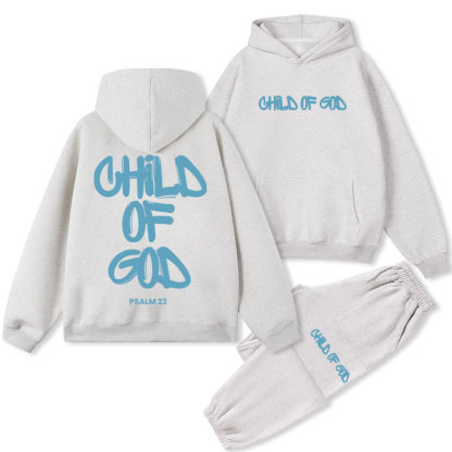 Blue Child Of God Christian Fleece Hoodie Set