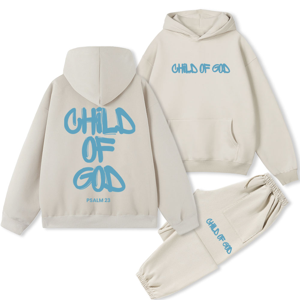 Blue Child Of God Christian Fleece Hoodie Set
