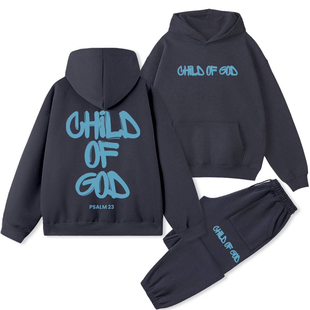 Blue Child Of God Christian Fleece Hoodie Set