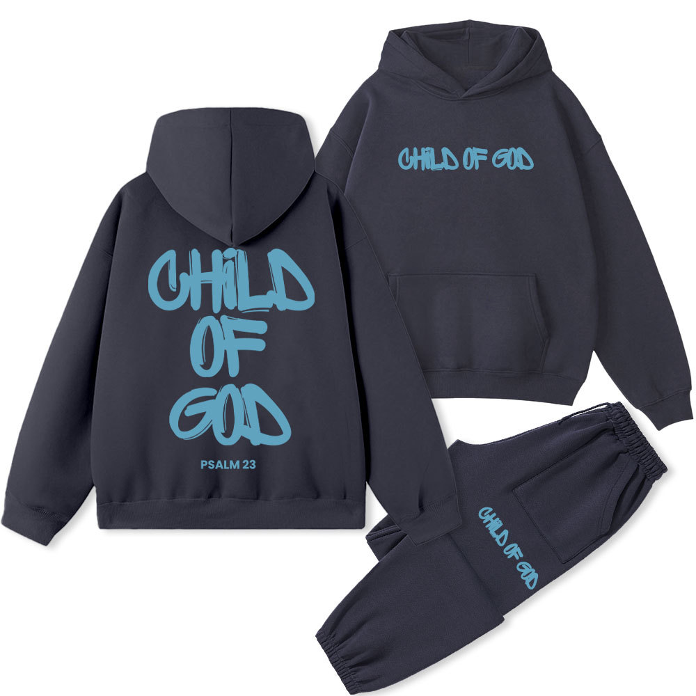 Blue Child Of God Christian Fleece Hoodie Set