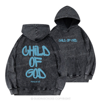Blue Child Of God Christian Washed Hoodie