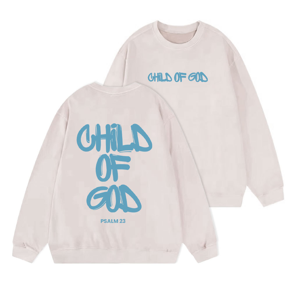 Blue Child Of God Christian Washed Sweatshirt