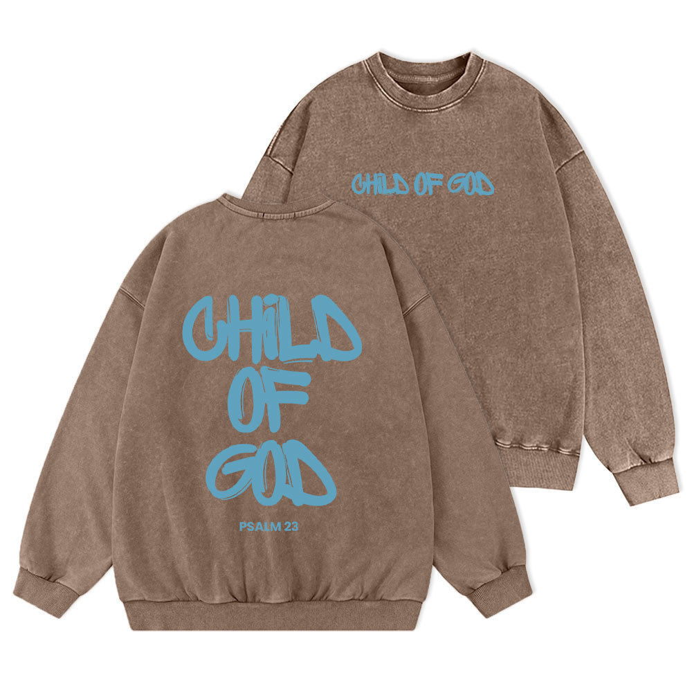 Blue Child Of God Christian Washed Sweatshirt