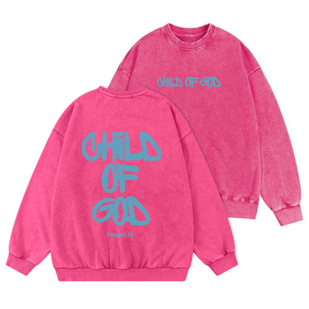 Blue Child Of God Christian Washed Sweatshirt