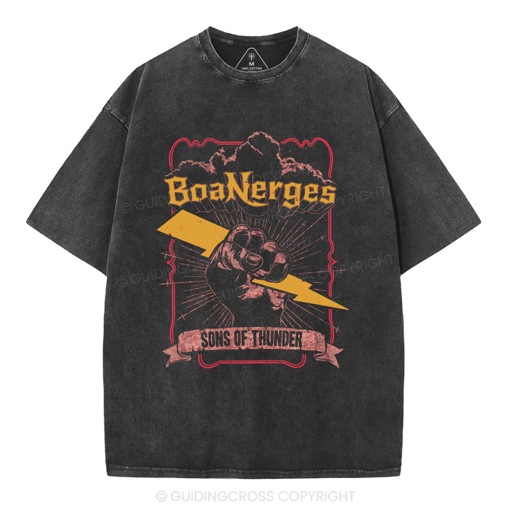 Boanerges Sons Of Thunder Christian Washed T-Shirt