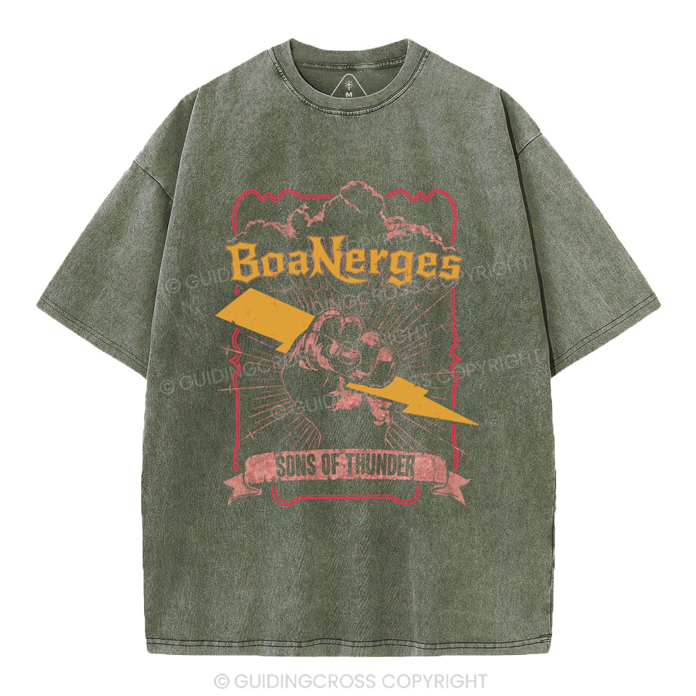 Boanerges Sons Of Thunder Christian Washed T-Shirt