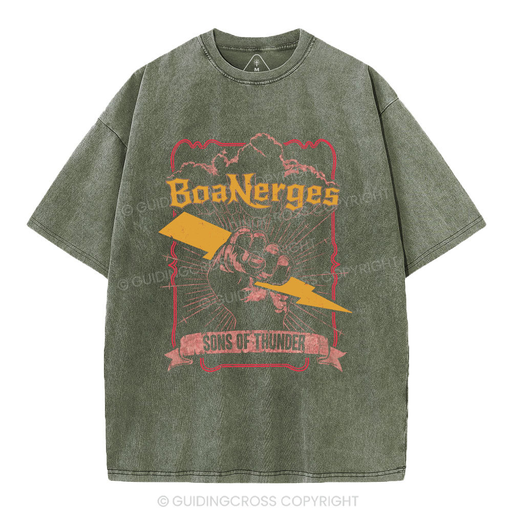 Boanerges Sons Of Thunder Christian Washed T-Shirt