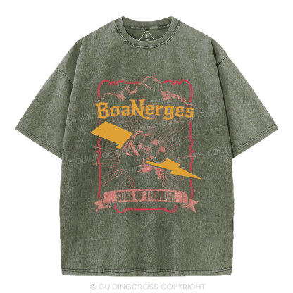 Boanerges Sons Of Thunder Christian Washed T-Shirt