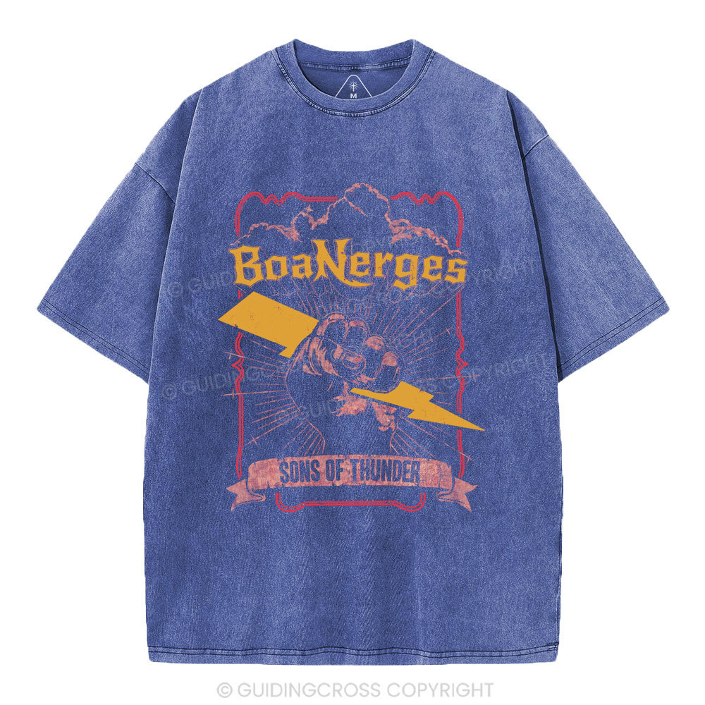 Boanerges Sons Of Thunder Christian Washed T-Shirt