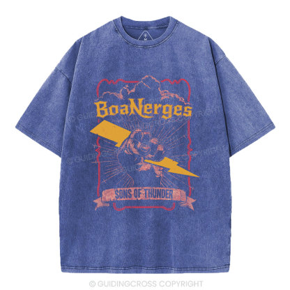 Boanerges Sons Of Thunder Christian Washed T-Shirt