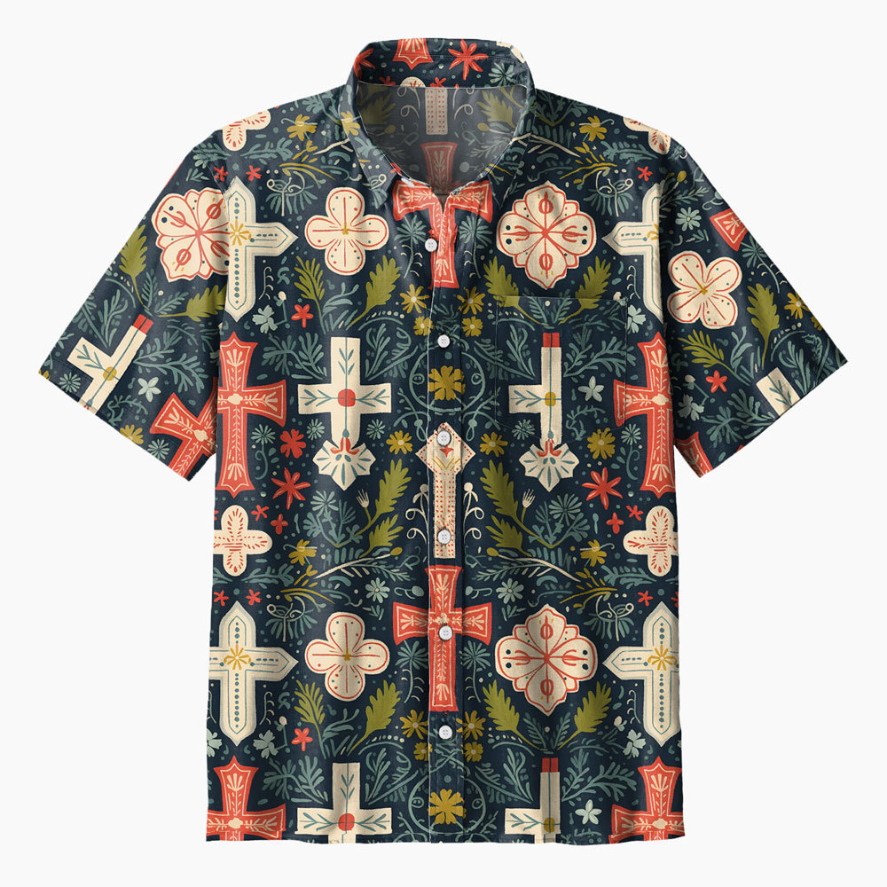 Sailboats and Crosses Christian Hawaiian Shirt Sale-GuidingCross