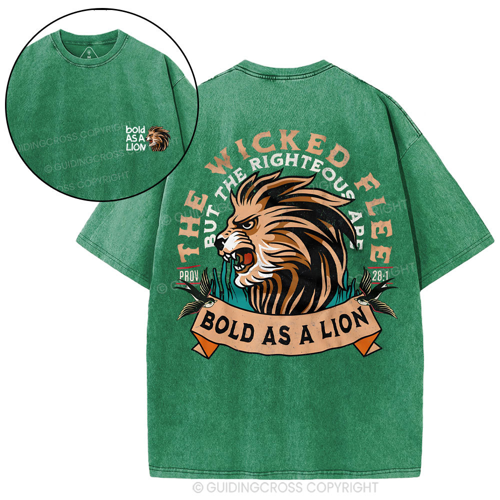 Bold As A Lion Christian Washed T-Shirt