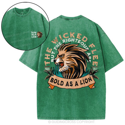 Bold As A Lion Christian Washed T-Shirt